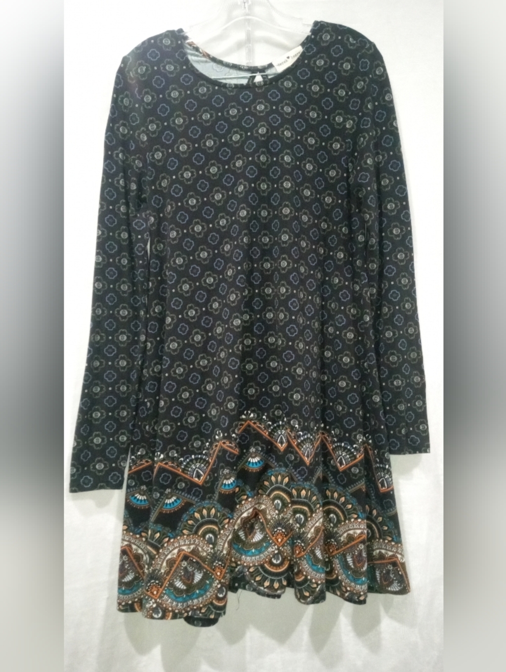 Derek Heart Black Floral-Print Dress with Paisley Accents